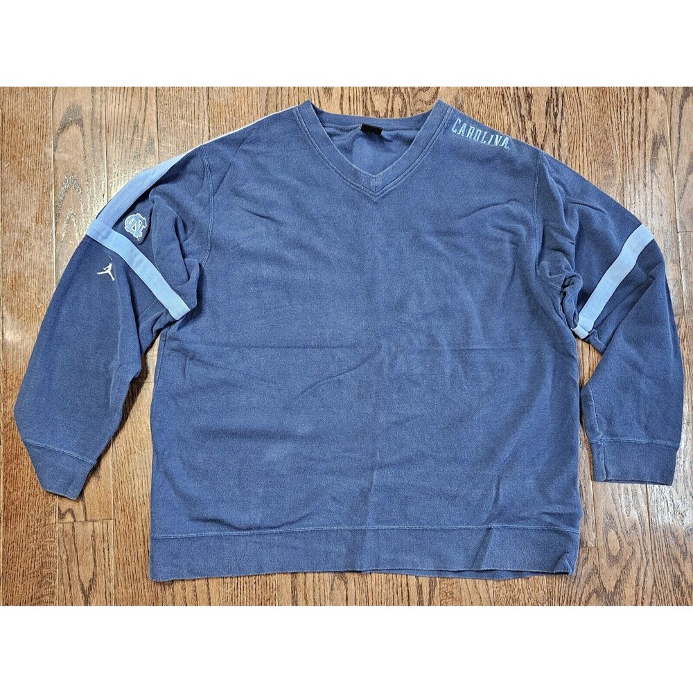 Nike Air Jordan North Carolina UNC Tar Heels Sweatshirt Sweater 2XL V Neck  Rare